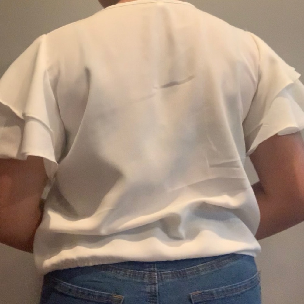 White Ruffled Blouse - Picture 4 of 4